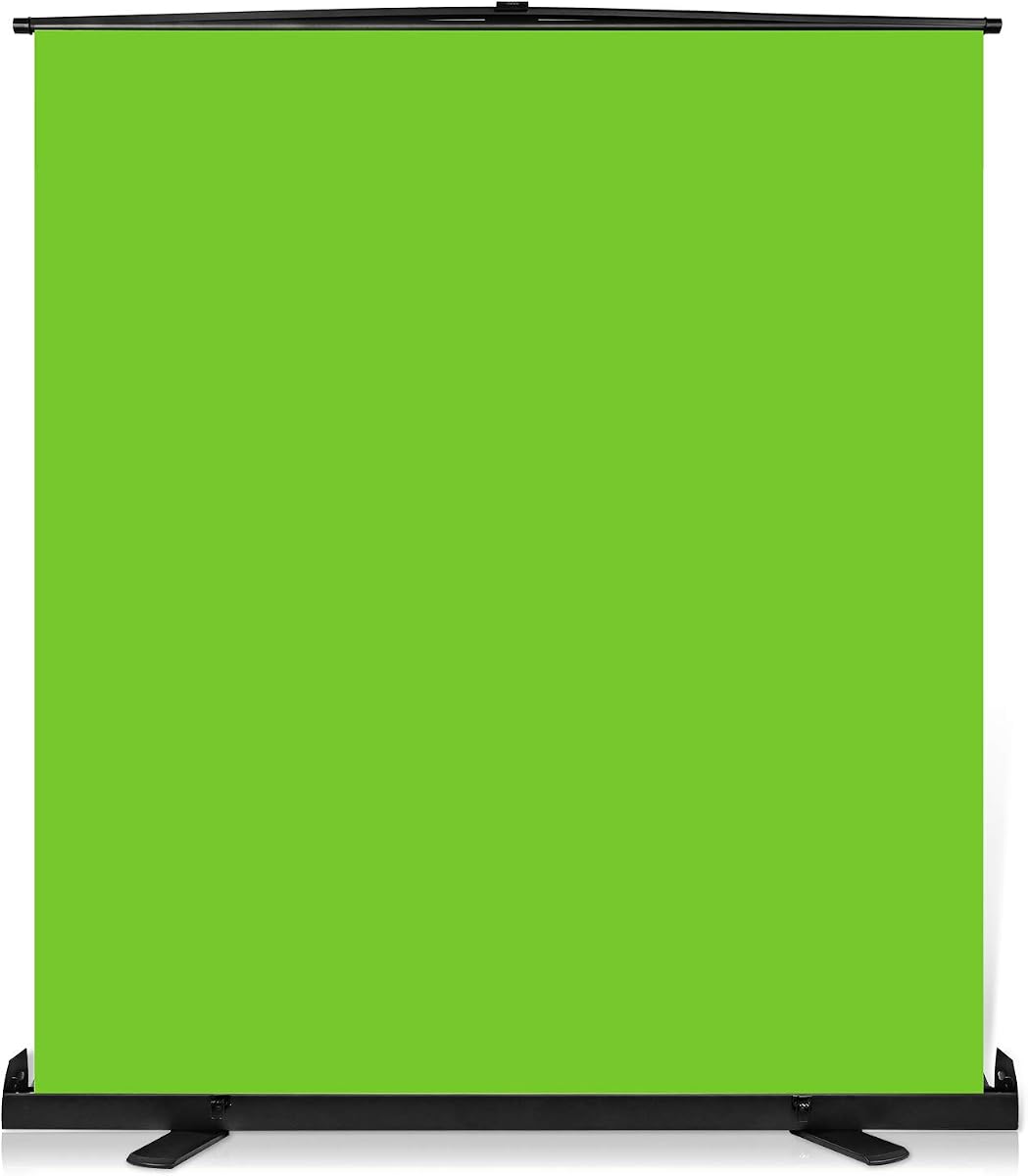Pantalla verde mejorada 73,2 x 77,5 pulgadas más ancha Fondo de 180 cm x 196 cm Fondo fotográfico Chromakey plegable Pull Up portátil con base de aluminio Tela resistente a las arrugas para videojuegos en vivo