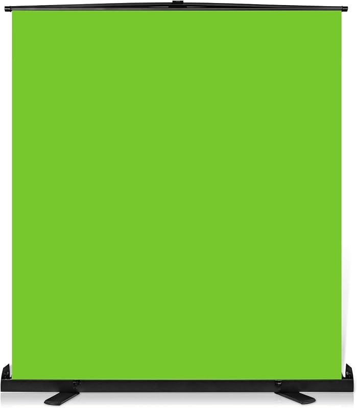 Pantalla verde mejorada 73,2 x 77,5 pulgadas más ancha Fondo de 180 cm x 196 cm Fondo fotográfico Chromakey plegable Pull Up portátil con base de aluminio Tela resistente a las arrugas para videojuegos en vivo