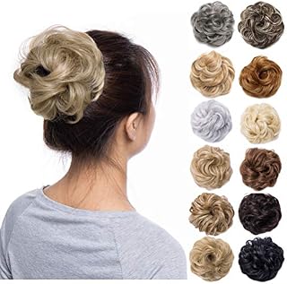 Scrunchy Updo Hair Bun Clip Messy Donut Chignons Synthetic Wavy Straight Hairpiece Hair