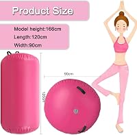 Home U Felfújható Léghengerű Tornaszőnyeg - Kék PVC Jóga és Gimnasztikai Légpárna Pumpával, 120x90 cm - Fitness és Testformáló Edzésekhez 7