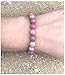 Natural Pink Rhodonite Gemstone Beaded Bracelet 7 inch Stretch Chakra Gems Healing Crystal Women Mom Gift GB8-5