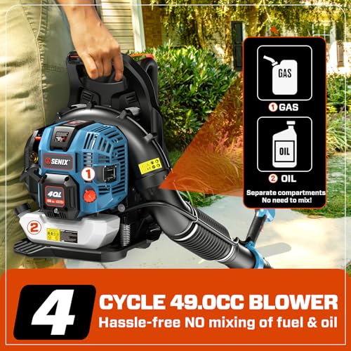 SENIX 49cc 4-Cycle Backpack Leaf Blower