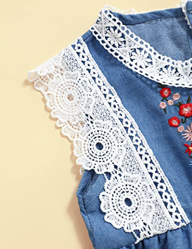 Toddler Girl Dress Bohemia Button Lace Sleeveless Sunflower Floral Princess Toddler Girl Clothes4