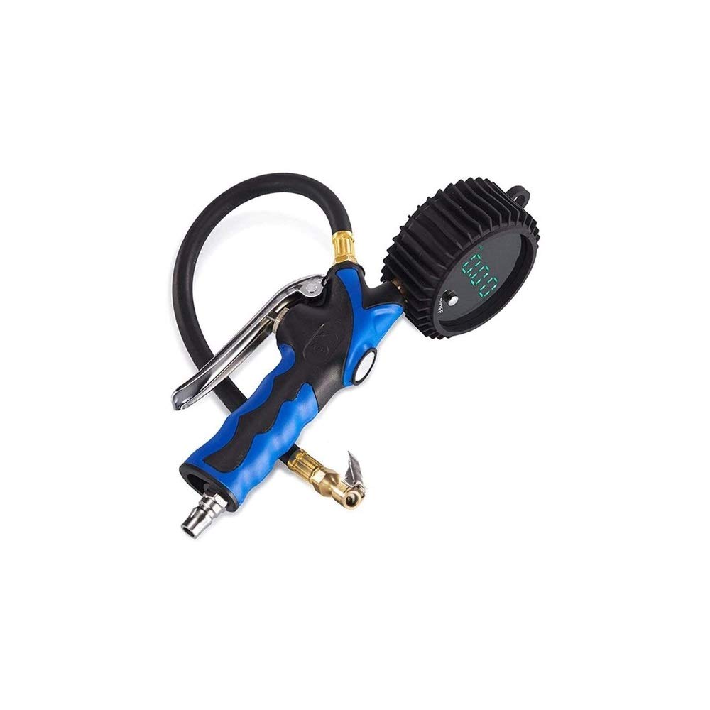 Manometro digitale per pneumatici - Manometro portatile per la pressione dell'aria - Strumento di pressione per camera d'aria di camion, auto, bici - Piccola pompa PSI per impieghi gravosi in stile