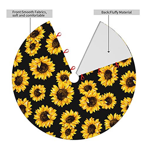 Blublu 36" Christmas Tree Skirt Xmas Tree Mat, Funny Party Decor Supplies For Halloween Decorations Occasion Sunflower #TOP1