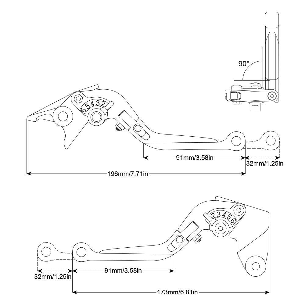 Embrayage Moto pour Triumph pour Daytona 675 R 2011-2017 pour Speed Triple R 1050 2012-2015 Leviers d'embrayage De Frein CNC Extensibles pour Moto Levier d'embrayage Frein(6)