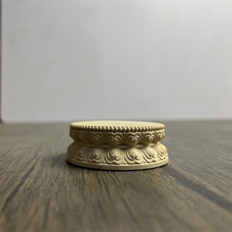 Amazon.co.jp: ミニ仏像台【木彫仏具】丸型台座（巾6cm×奥行5.2cm×高さ