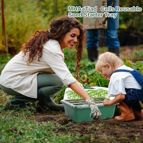 10Packs Seed Starter Tray Kits (120 Cells Total Tray),Plant Germination Trays, Seed Starting Trays with Humidity Adjustable Dome and Base , great for Greenhouse & Gardens's Seeds Growing Starting - Thumbnail 7