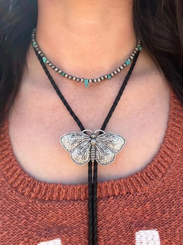 Image of Joxevyia Bolo Tie for Men Vintage Cow Skull Leather Rope Western Cowboy Necktie Vintage Bola Tie Gift for Him