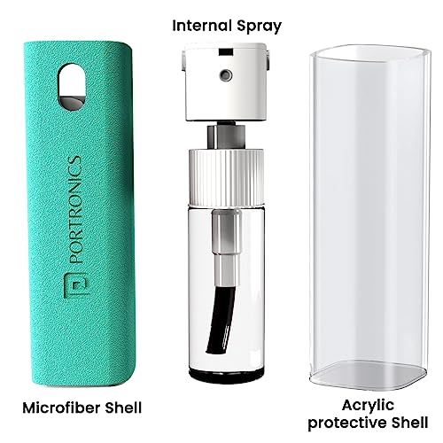 Image of Portronics Swipe 2 Screen Cleaner & Duster with Refillable Spray Bottle, Chemical Free for Monitors & Laptop Screen, Smartphones & Tablets(Green)