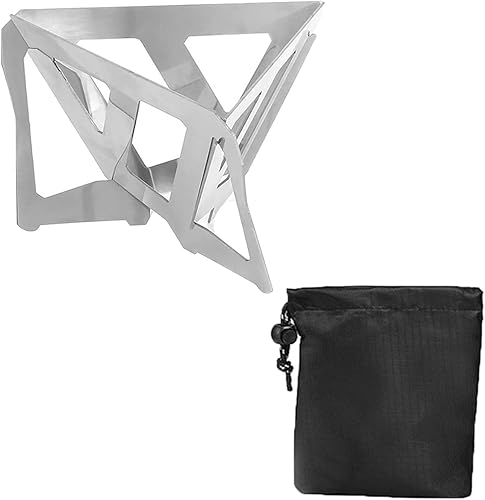 tooloflife Gotero de café portátil de acero inoxidable, soporte plegable de acero inoxidable para filtro de café, estufa de gotero de café para