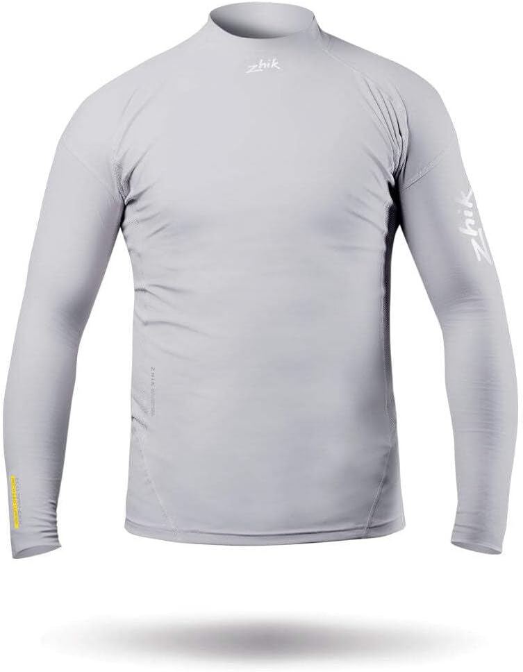 Zhik Junior Eco Spandex Top - Platinum - Easy Stretch Lightweight - Unisex - 100% Recycled Repreve? Nylon Fabric - Junior Size - 10