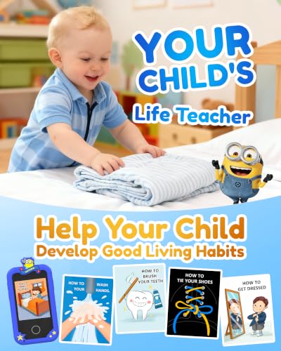 Image of KOKODI Kids Smart Phone Toys, Minions Collab Birthday Gifts for 3 4 5 6 7 8 Year Old Boys, Touchscreen HD Digital Dual Video Camera, Preschool Learning Toy for Kids 3-5 Travel Trip Activity (Blue)