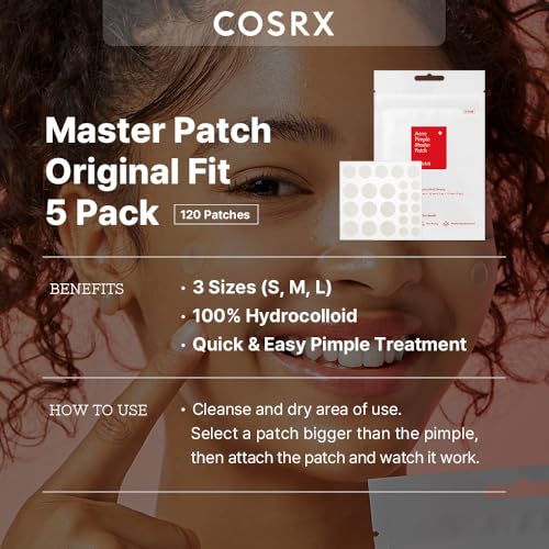 COSRX Acne Pimple Patches Absorbing Hydrocolloid Original 3 Size Patches for Blemishes and Zits Cover, Absorbs Zits & Blemish, Spot Stickers for Face and Body, Korean Skin Care (120 Count) - Image 3