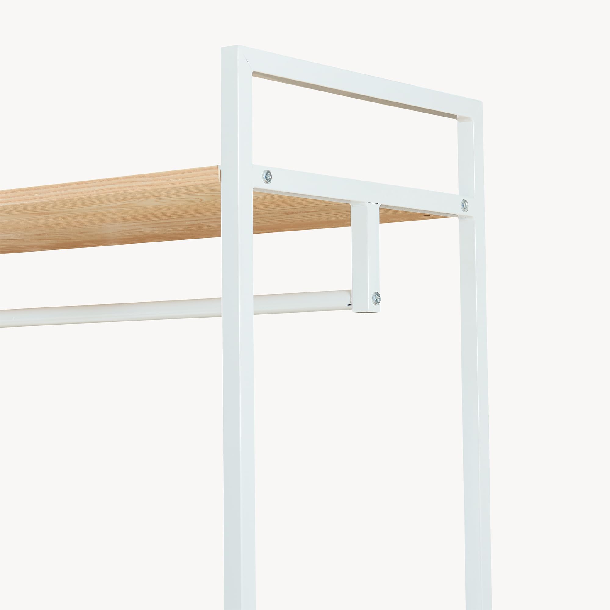 [en.casa] Organizzatore Guardaroba Stand Porta Abiti con Barra Appendiabiti e Ripiani Mobile Porta Vestiti per Cabina Armadio 180x80x40 cm Bianco/Effetto Rovere