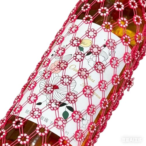 Práctica red para bolsas de vino de 22 x 14 cm, el botellero portátil con asa cómoda color rosa 5
