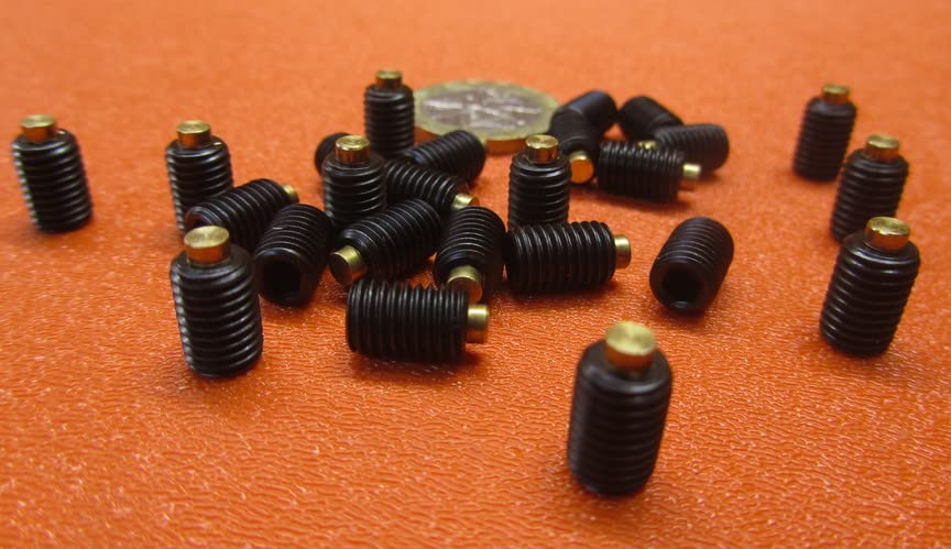 Black Oxide Steel Brass Tip Set Screw 1/4