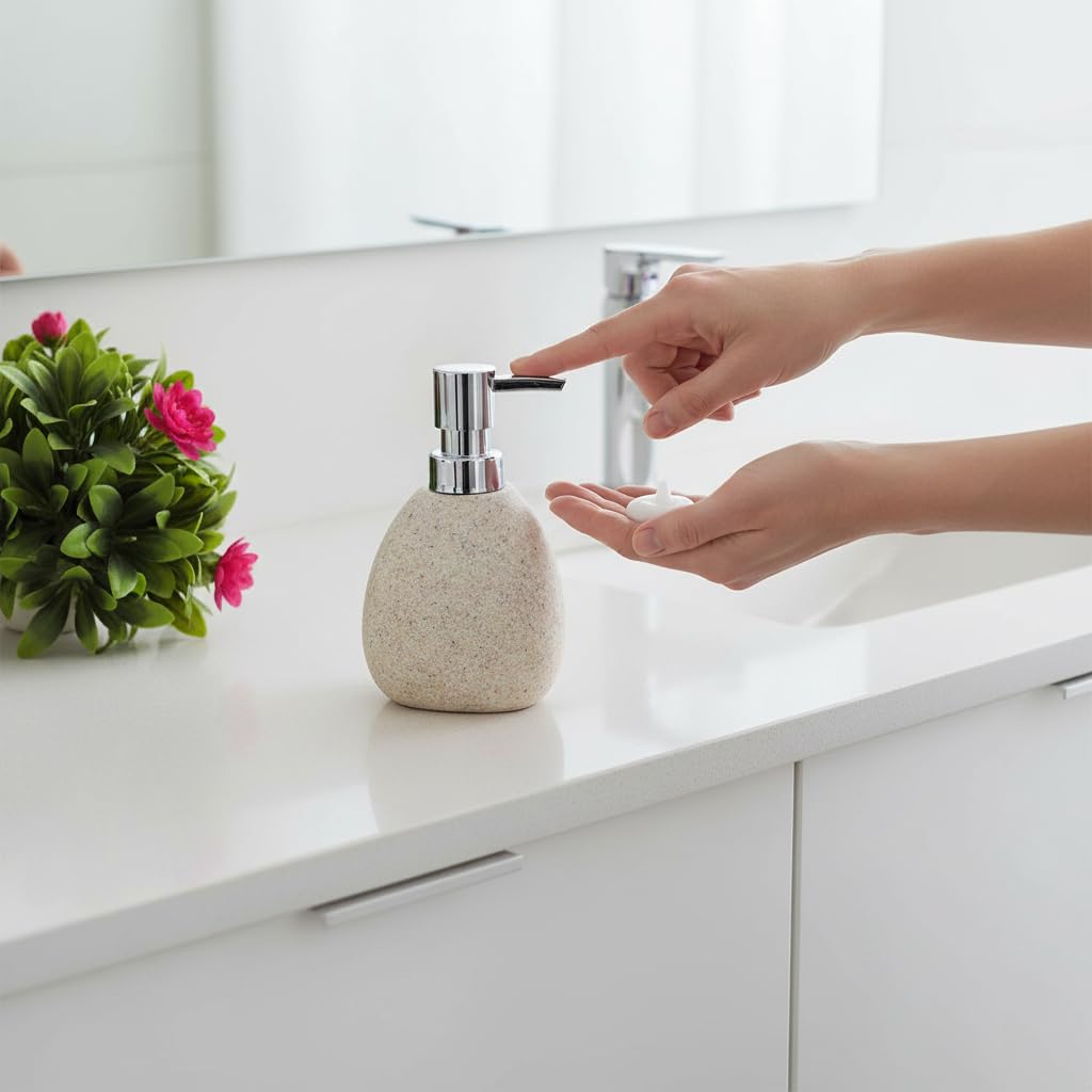 Juego Accesorios de Baño Color Arena, Kit de 3 Piezas, Set de Baño Completo, Conjunto Accesorios para Cuartos de Baño Modernos