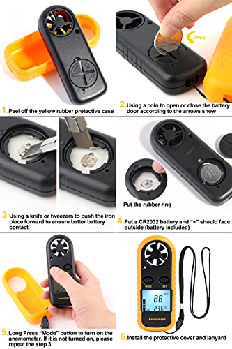 Digital Anemometer Handheld Airflow Wind Meter Backlight Wind Speed Anemometer Thermometer Gauge Meter For Windsurfing Kite-Flying Sailing Surfing Fishing #TOP1