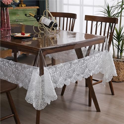 Nappe transparente pour table à manger et cuisine rectangulaire