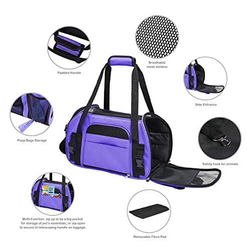 JESPET Soft-Sided Kennel Pet Carrier for Small Dogs, Cats, Puppy, Airline Approved Cat Carriers Dog Carrier Collapsible, Travel Handbag & Car Seat