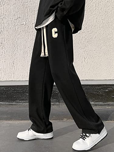 Image of KOTTY Men's Solid Wide Leg Relaxed Fit Drawstring Waist|Casual Joggers for Streetwear & Gym