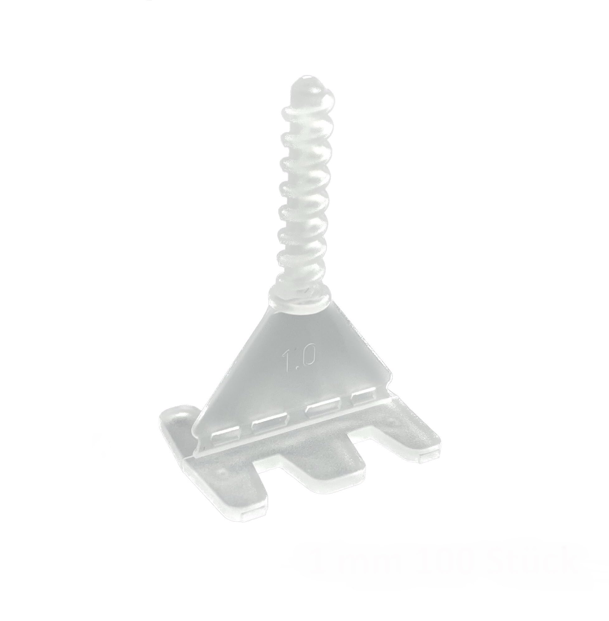 Sistema di livellamento per piastrelle, linguette filettate, 1 mm, 1000 pezzi, spessore piastrelle 4-17 mm, sistema di posa piastrelle