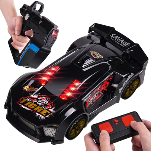 Remote Control 1:24 Police/sports/racing Rechargeable 2-player Battle Set With Infrared Gun Knock-to-flip 60 Min Play For Kids 4 5 6 7 8 9 Year Old (black)