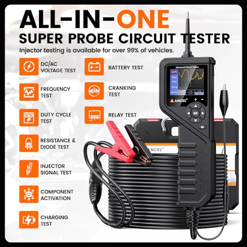 Image of ANCEL HD601 Heavy Duty Truck Scanner with ANCEL PB600 Power Circuit Probe Tester with Battery, Relay, Injector Test, 8-35V Automotive Electrical Circuit Tester, Multimeter /Oscilloscope