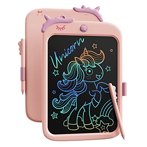 LCD Writing Tablet,10 inch Doodle Board Drawing Pad Tablet with Lock Function, Erasable, Portable, Educational Learning Unicorn Toy Gifts for 3 4 5 6 7 8 9 Years Old Girls Toddlers(Pink)