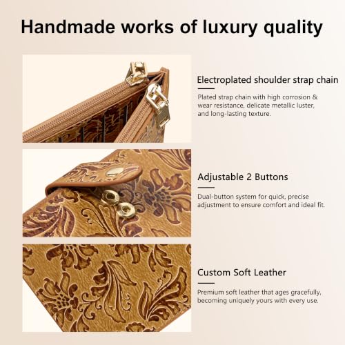 Image of Travelambo Womens Leather Bifold Wallet, Slim RFID Blocking Card Holder
