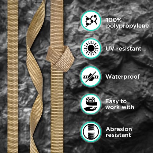 Image of TECEUM 3 /4 inch & 5 /8 inch & 1 inch & 1.5 inch & 2 inch Webbing - 10 25 50 Yards - 40+ Colors - Heavy Duty 1 Inch 1.5 Inch 2 Inch Backpack Straps - Webbing for Outdoors Indoors Crafting DIY