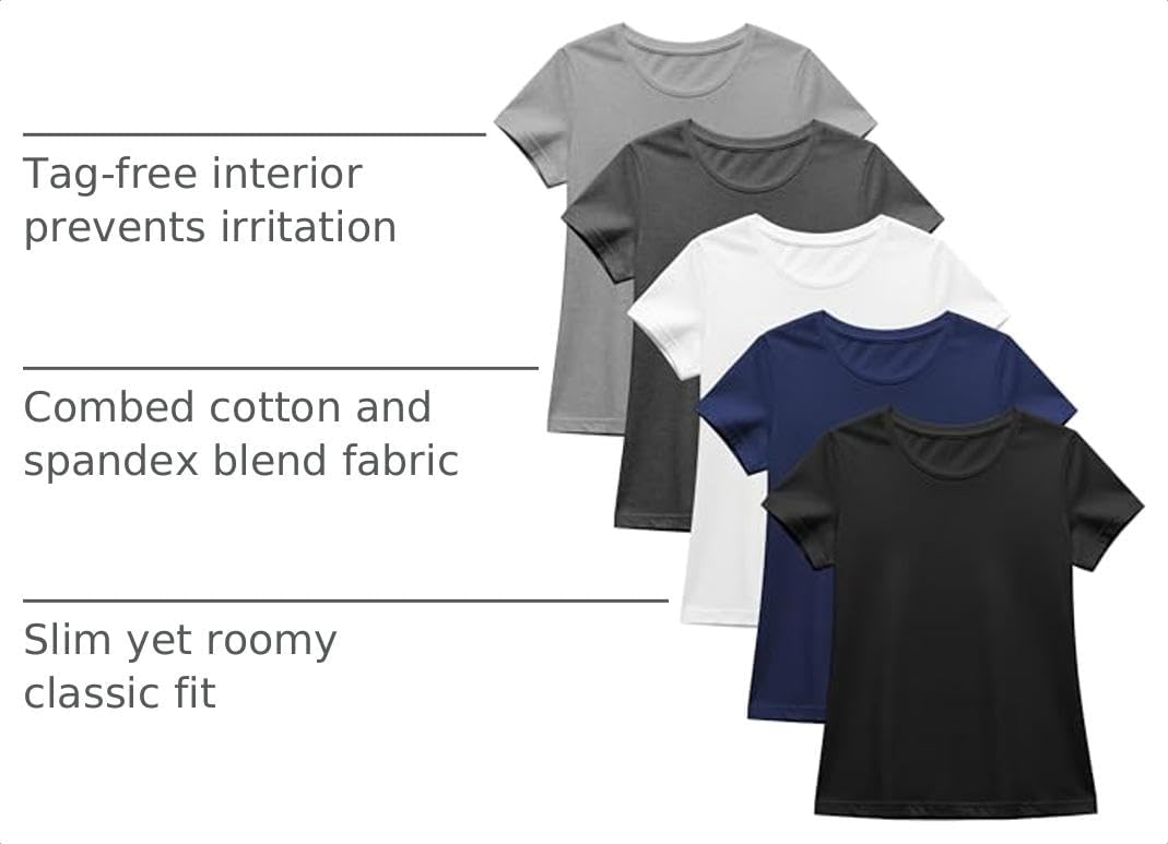 Sexy Basics Women's Cotton Stretch T Shirts | Casual & Active Basic Tops | Multi Packs & Colors image 4