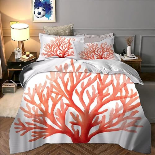 Housse de couette corail hypoallergénique en microfibre