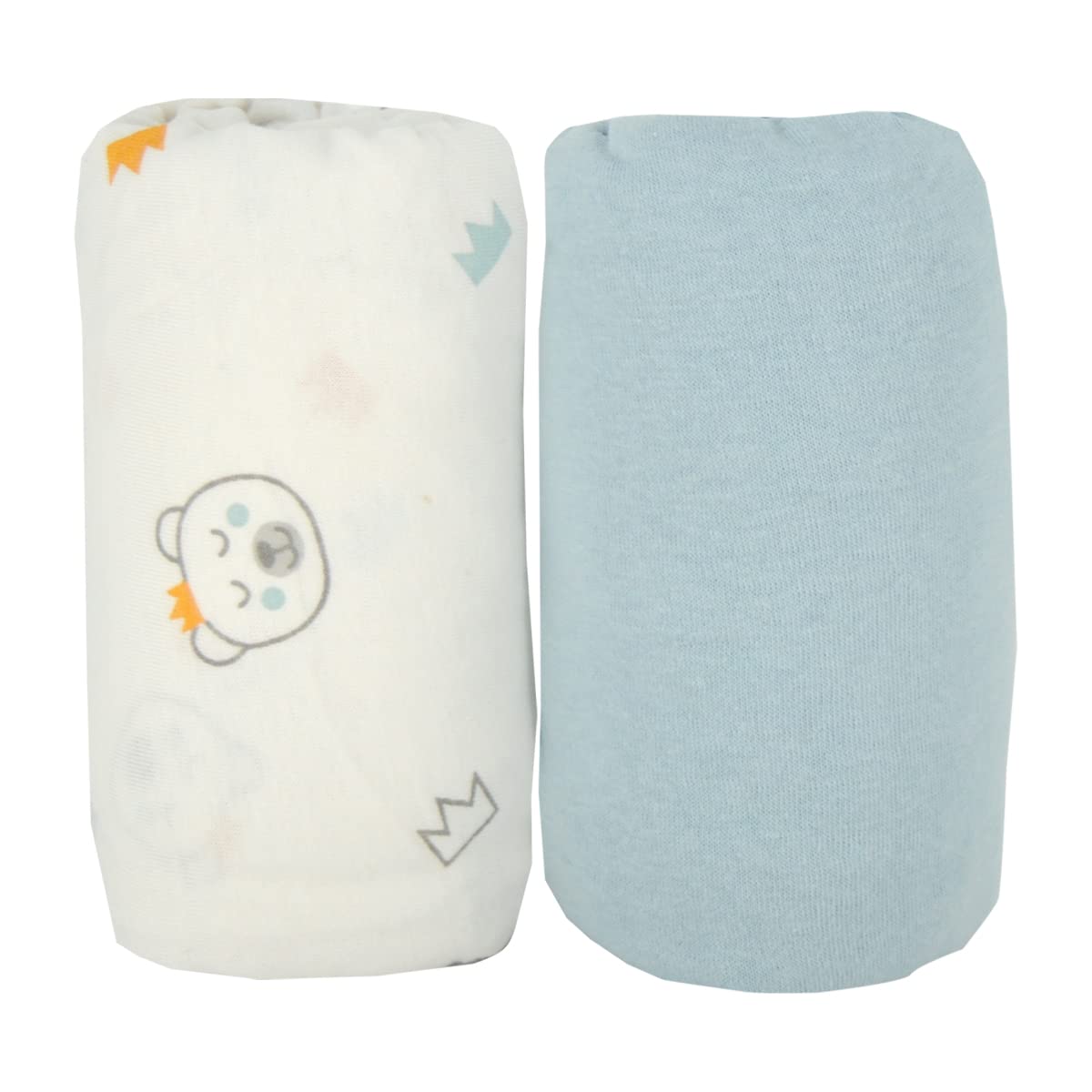 babyCalin - Set 2 lenzuola con angoli Orso/Azzurro 70x140x17 cm