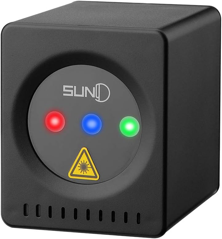 SUNY Mini Portable Cordless Laser Lights Rechargeable RGB Stars Patterns GOBO Projector Sound Activated Music DJ Party Lights for Outdoor Travel Camping Disco Live Show Home Dance