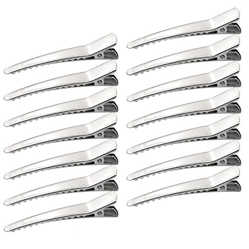 100 Piezas Pinzas para el Cabello de Metal Plateado de 6CM Dientes de Cocodrilo miniatura 2