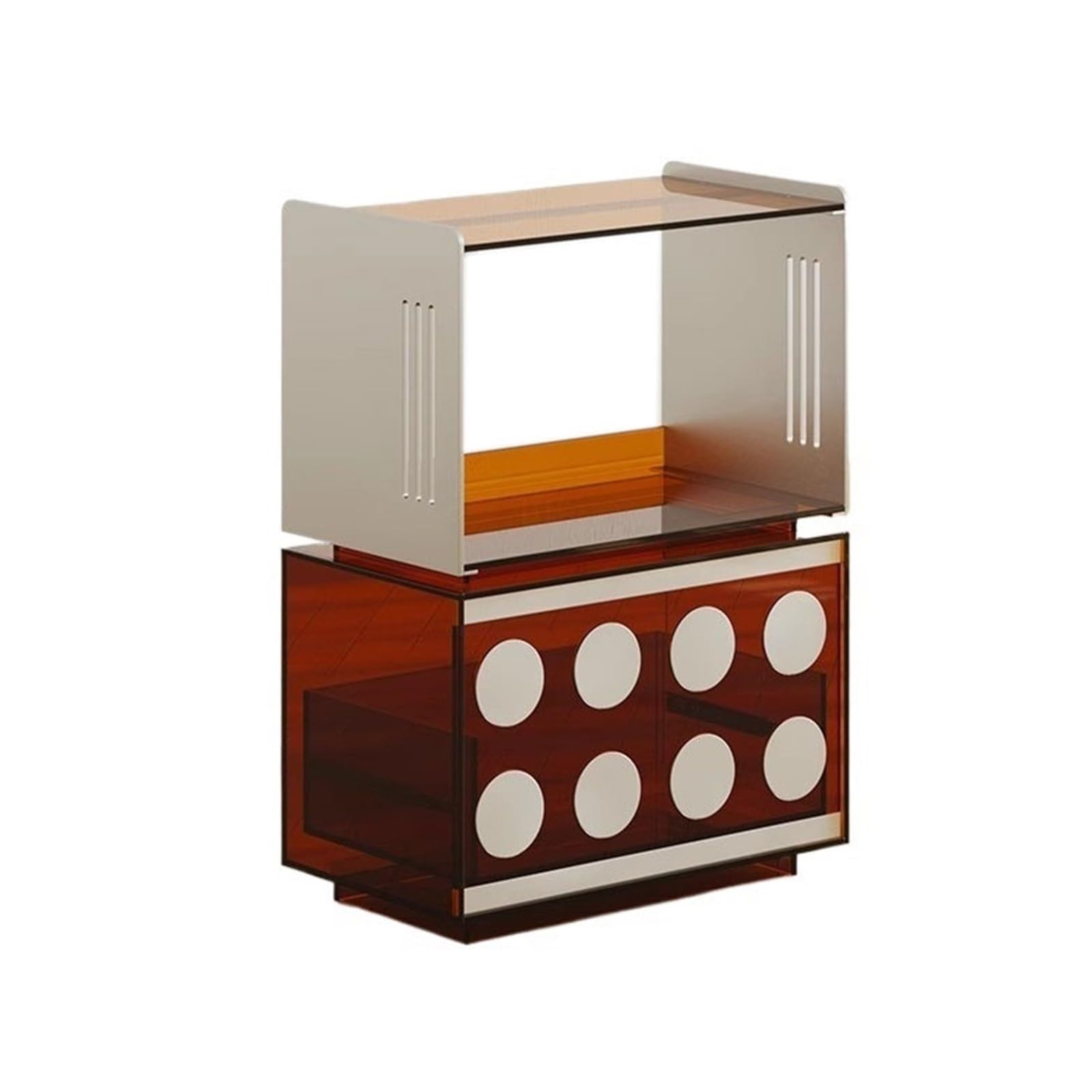 ZZlei2yu-12 record storage Light Luxury Vinyl Record Rack Acrylic Bedside Table Bookcase Sideboard with Drawer Desktop Organizer
