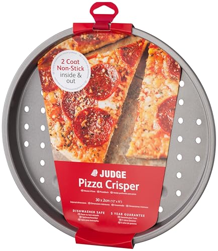 Judge Non-Stick 12 Round Pizza Crisper, Baking Tray with Holes, Dishwasher Safe 30cm x 2cm