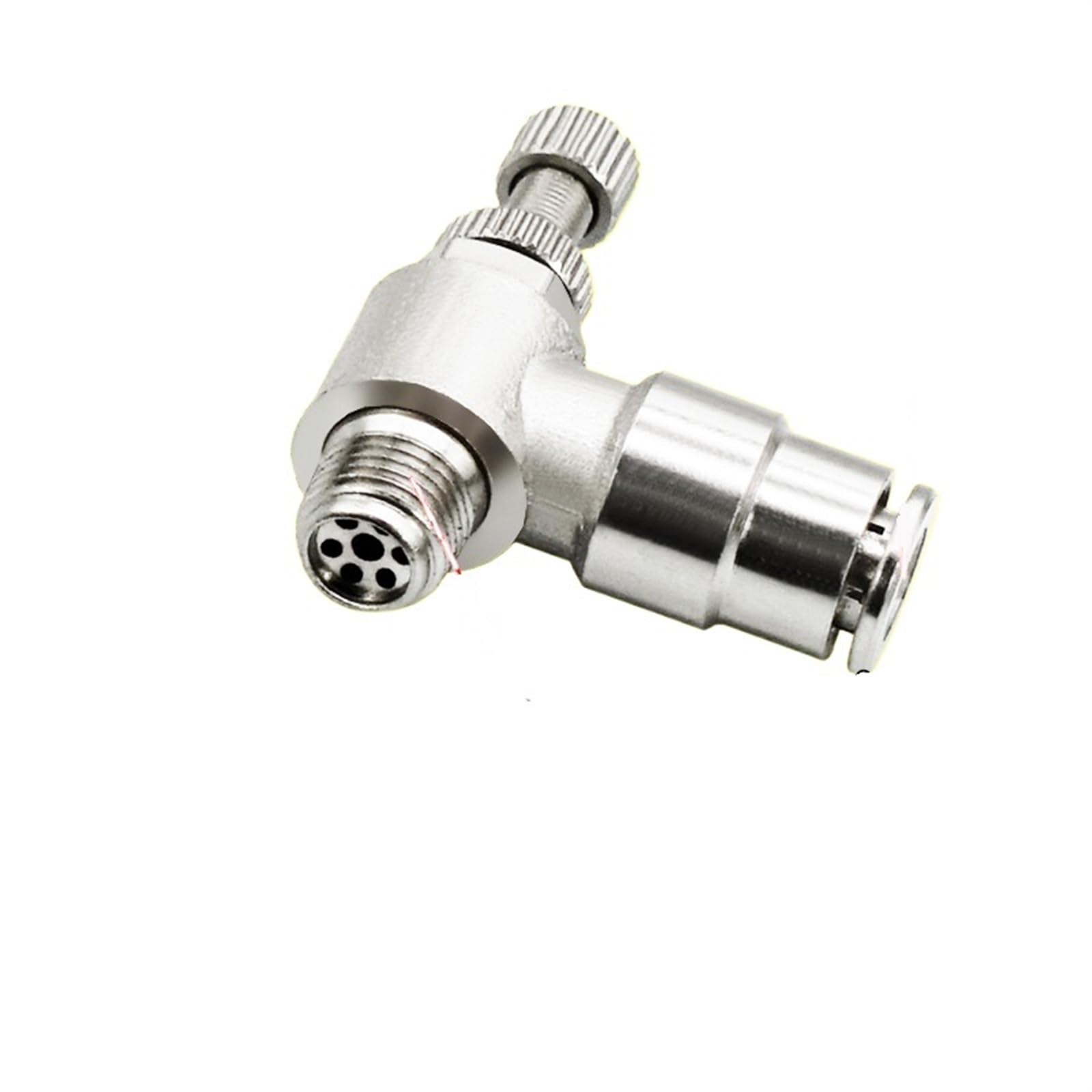 IEUMJNAT 1PCS SL4/6/8/10/12mm All Copper Nickel-Plated Quick Plug Trachea Pneumatic Cylinder Speed Valve Throttle External Thread(SL6-01)