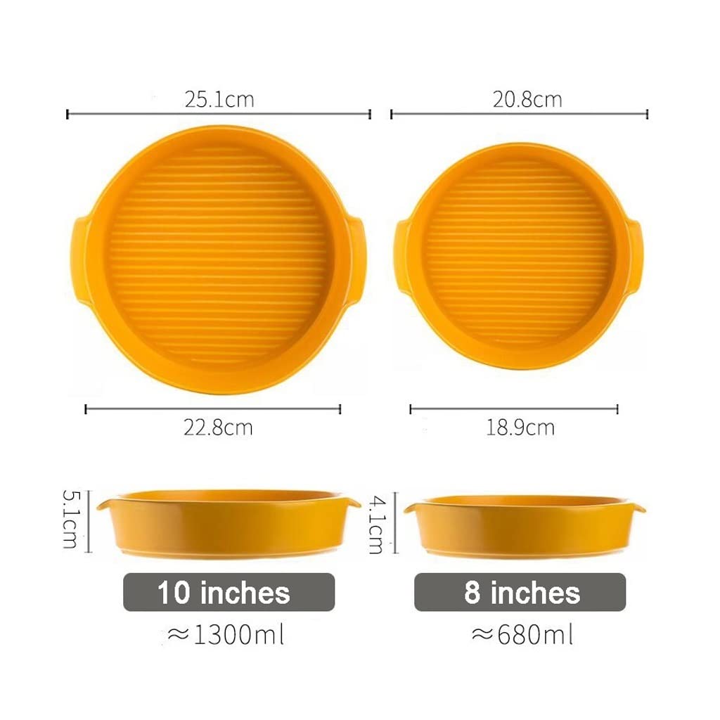 Ramequin Four Pizza Pan Céramique Pie Pan Oeuf Tart Pan Rond Pie Pan Cuisinière Panza Panza Panza Panque de Cuisson Four à Cuire au Four Plat à Four (Color : B, Size : 10inch)