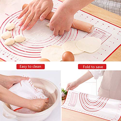 27.5inx19.7in Non-Stick Silicone Baking Mat,Large Baking Pastry Mat,with Dough Scraper and Pastry Brushes - Image 4