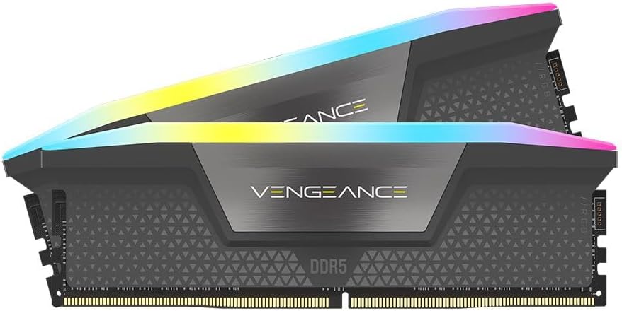 Corsair Vengeance RGB 32GB (2 x 16GB) DDR5-6000 PC5-48000 CL36 Dual Channel Desktop Memory Kit CMH32GX5M2M6000Z36 36-44-44-96