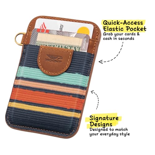 Image of POCKT Slim Card Holder Wallet For Men and Women - Minimalist Front Pocket Wallet Elastic Credit Card Holder Genuine Leather RFID Blocking Card Case Wallets, Cali, 4.25 x 2.75 x 0.15 inches, Minimalist