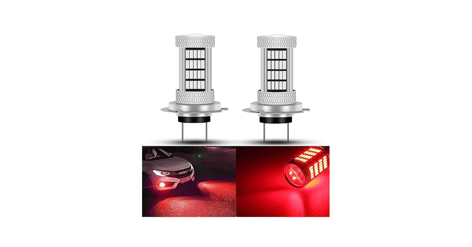 Amazon.com: GLOFE 92SMD 4014 LED Chips Bright Red H7 LED Fog