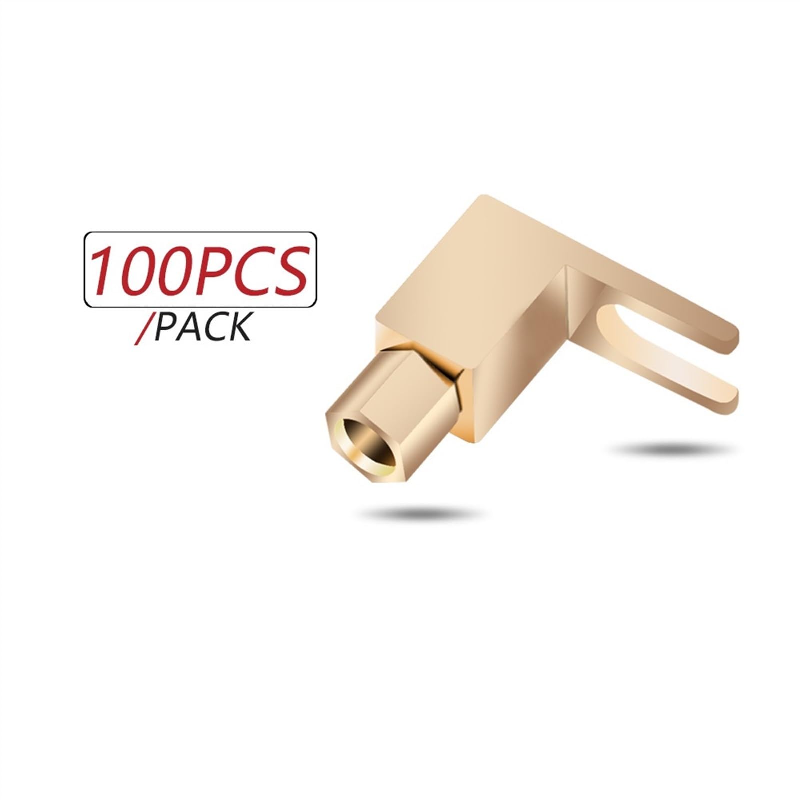 Fiches Banane de Type U en Laiton plaqué Or, 100 pièces, fiches de Haut-Parleur, vis, Fourche, connecteur de Pelle, connecteur Banane mâle à Angle Droit