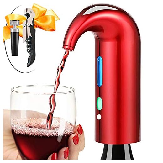 Electric Wine Aerator Gifts Touch Portable Red - White Wine Accessories Aeration For Wine and Spirit Beginner and Enthusiast -Spout Pourer - Wine