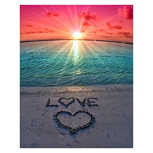 Vol ronde Diy Diamond Painting Moon 5D Handgemaakte Diamant Borduurwerk Kit Mozaïek Seaside Landscadeau Kunst Kit… - Afbeelding 4