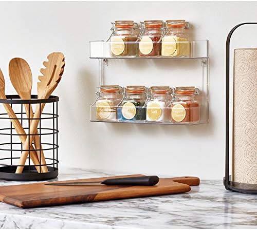 InterDesign 2-Tier Linus Wall Mount Spice Rack, Clear