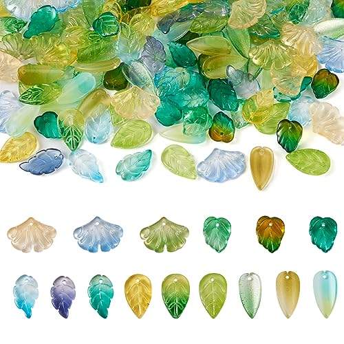 PH PandaHall Glass Leaf Beads